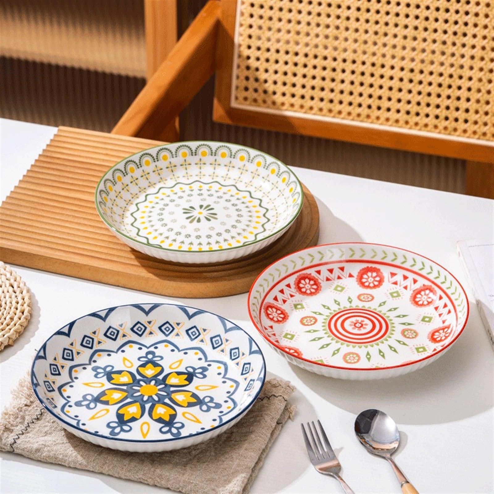 zastawa stołowa 4pc płytki talerz prosty romantyczny kremowy ceramiczny tłoczony popołudniowa herbata domowy talerzyk deserowy talerz na owoce chleb talerz do kuchni restauracja bankiet dekoracja kuch