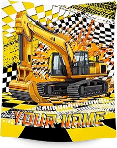 Custom Kids Blanket, Construction Truck Blankets for Boys, Personalized Excavator Throw for Boys Men Adults, Soft Plush Throw for Car Lovers, 50"x60"