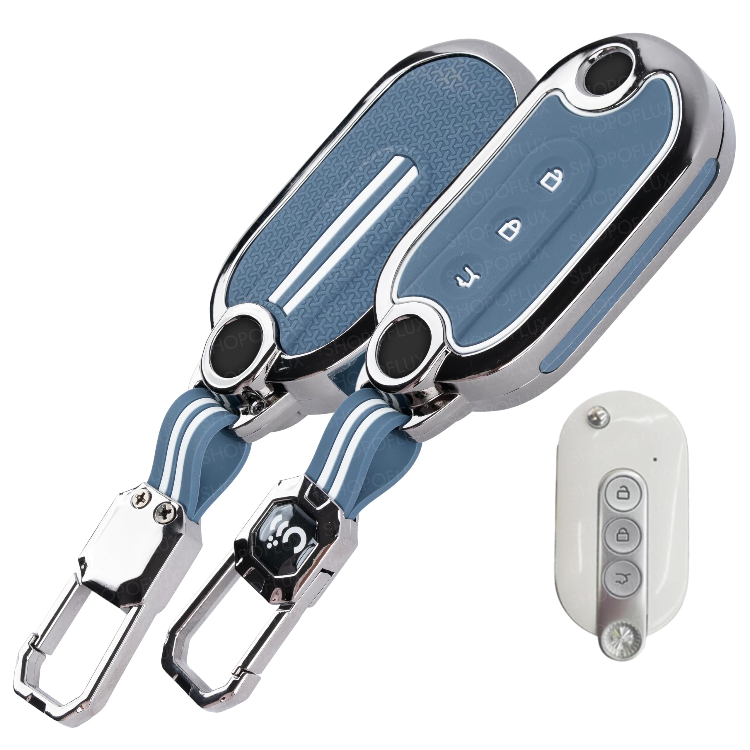 SHOPOFLUX Metal Key Cover Compatible for MG comet ev Electric 3 Button Flip Key-image-1