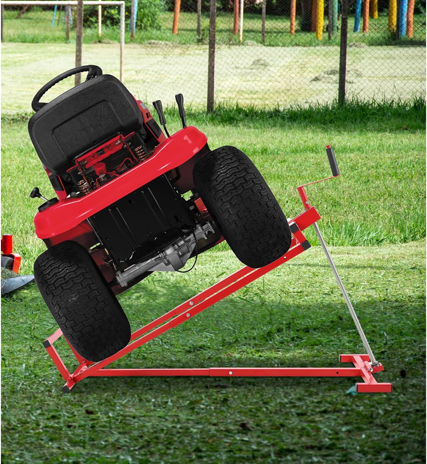 Easy Lawn Mower Lift for Riding Tractors, 800 Lbs Capacity - Cleaning Aid for Ride-On Mowers