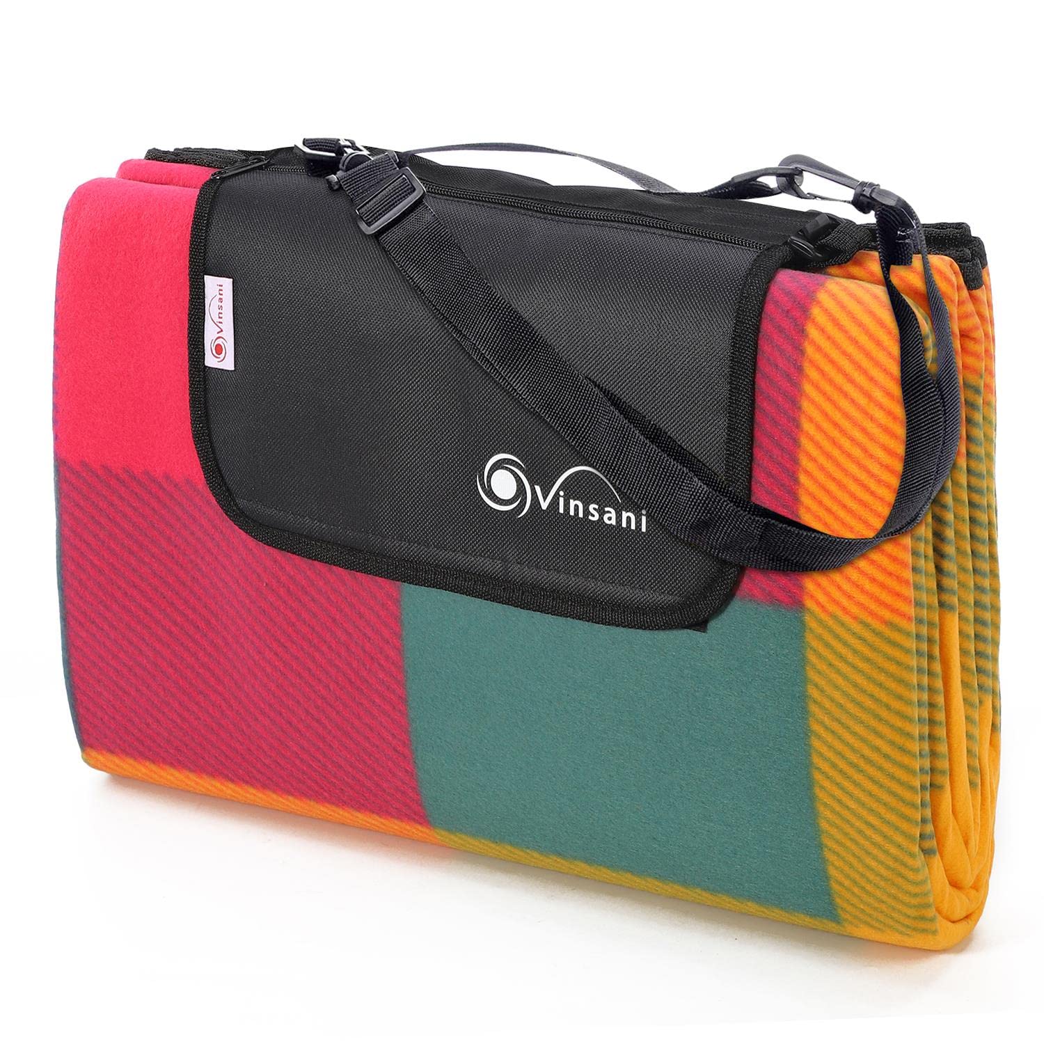 Vinsani Foldable Picnic Blanket 220x200cm, Anti-Slip Waterproof, Sand Proof