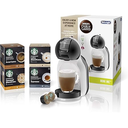 De Longhi Nescafe Dolce Gusto Mini Me Single Serve Capsule Coffee Machine Starter Kit Including Starbucks Coffee Edg155 Bg Black Grey Amazon Co Uk Home Kitchen