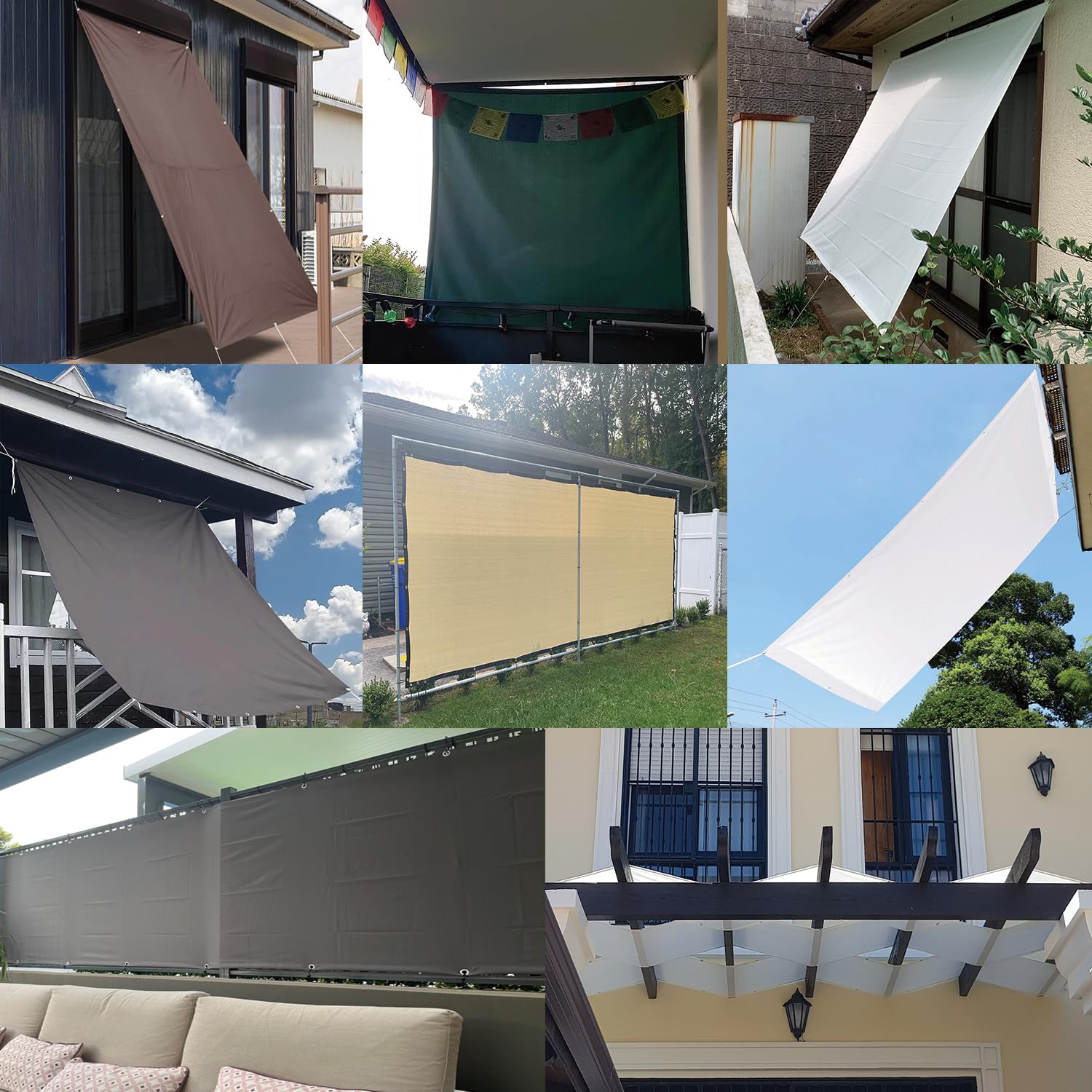 MENGH Sonnensegel Wasserdicht Rechteckig 1.5x2M, Markisenstoff UV Schutz 95%, Sonnenschutz Markise Mit Ösen Reißfest Wetterfest mit Seil für Balkon Terrasse Garten, Anthrazit