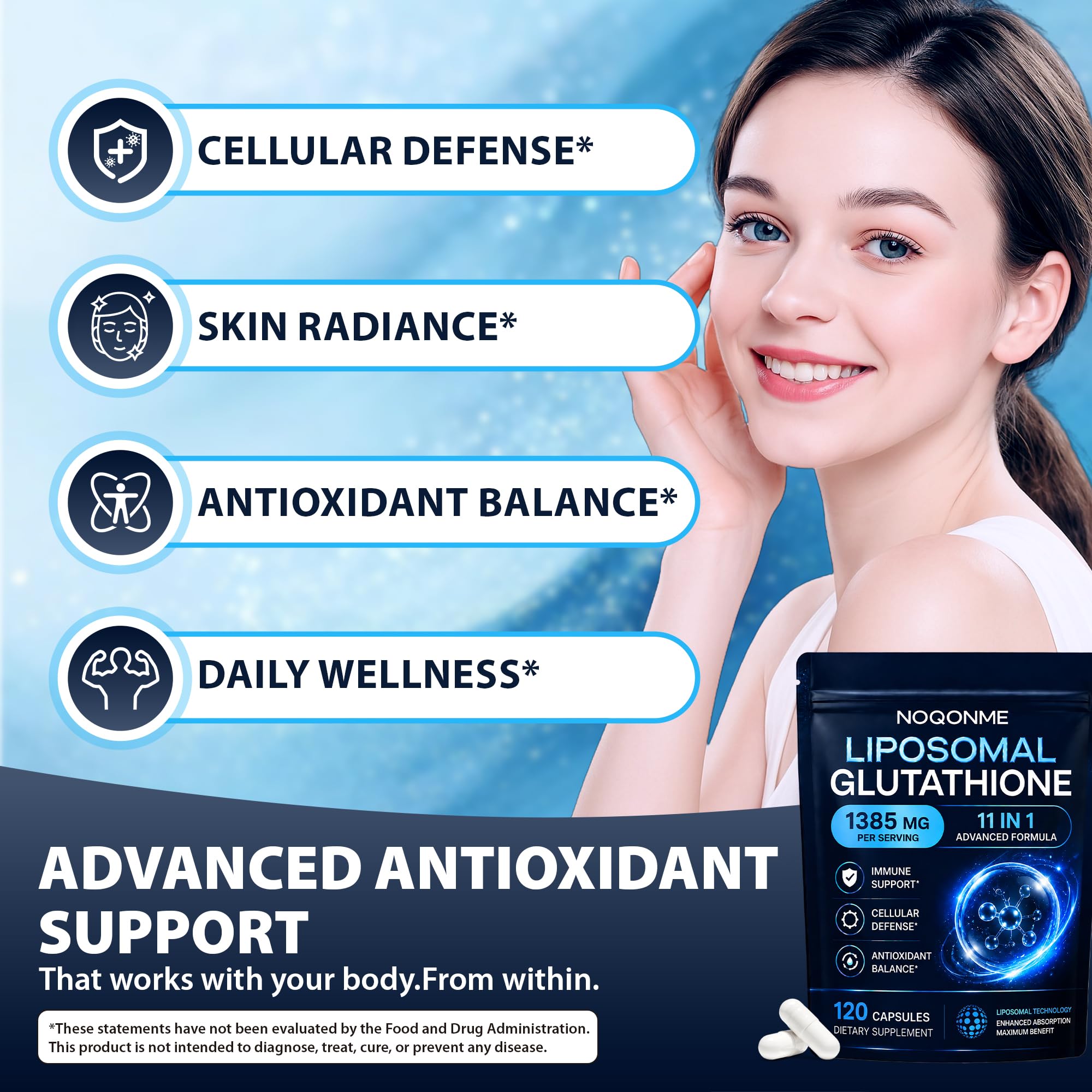 11-in-1 Liposomal Glutathione Supplement 1385mg, 120 Capsules — Amazon image 8