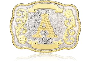 Hebillas vaqueras para hombre con iniciales doradas ABCDMRJ a Z