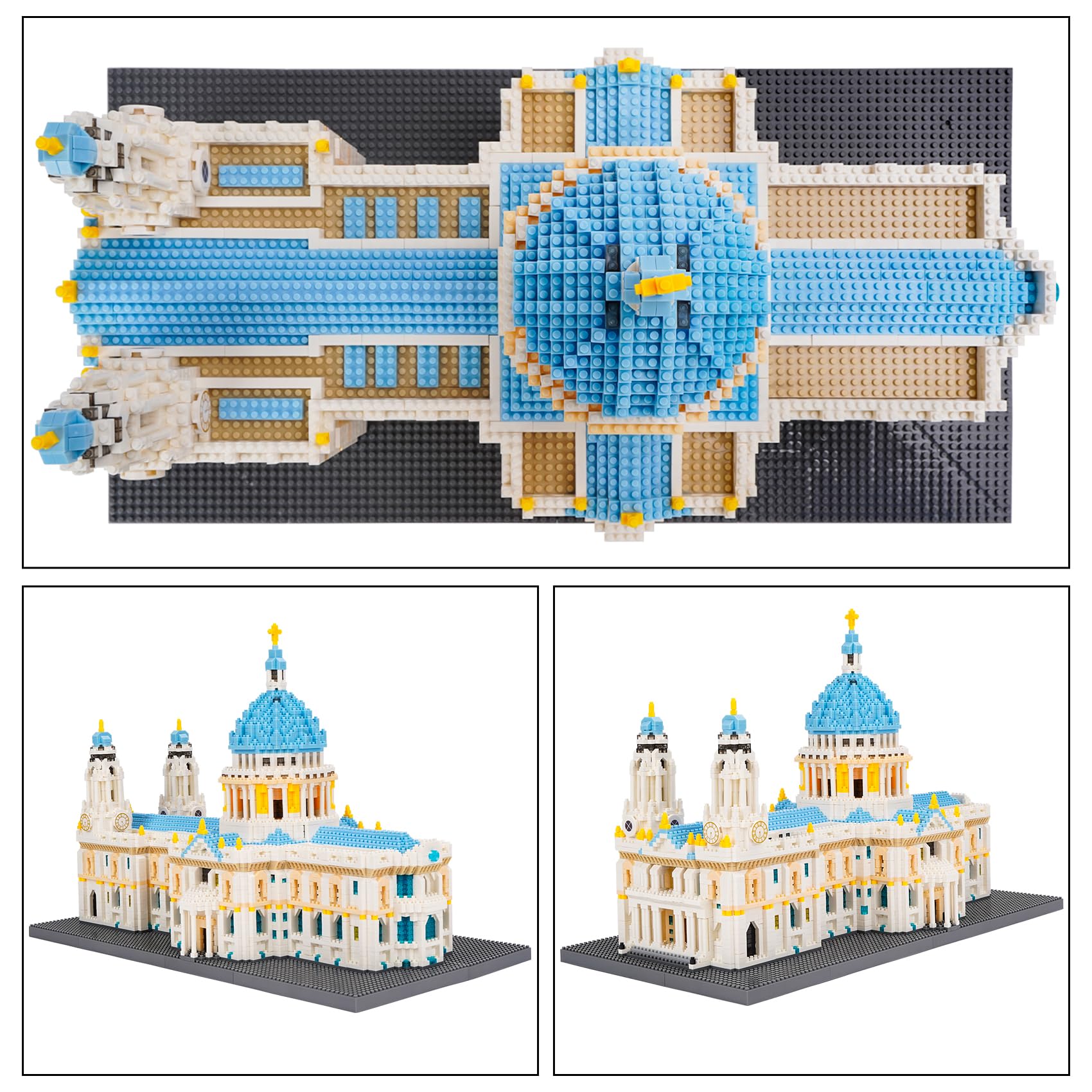 LULUFUN Kit de Bloques de construcción Modelo de la Catedral de St. Paul, Mini Bloque de Arquitectura Famosa, Juegos de Modelos de colección, Regalos de Juguetes para niños y Adultos 7053 Piezas