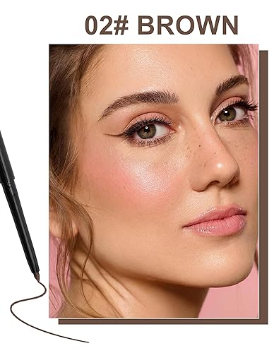 Erinde Brown Gel Eyeliner for Mature Women - Waterproof Smudge-proof Eye Liner Pencil, Gel Cream Matte Texture, Built-in Sharpener, Long Lasting Precision Waterline Eyeliner for Older Women(2PCS-Brown)