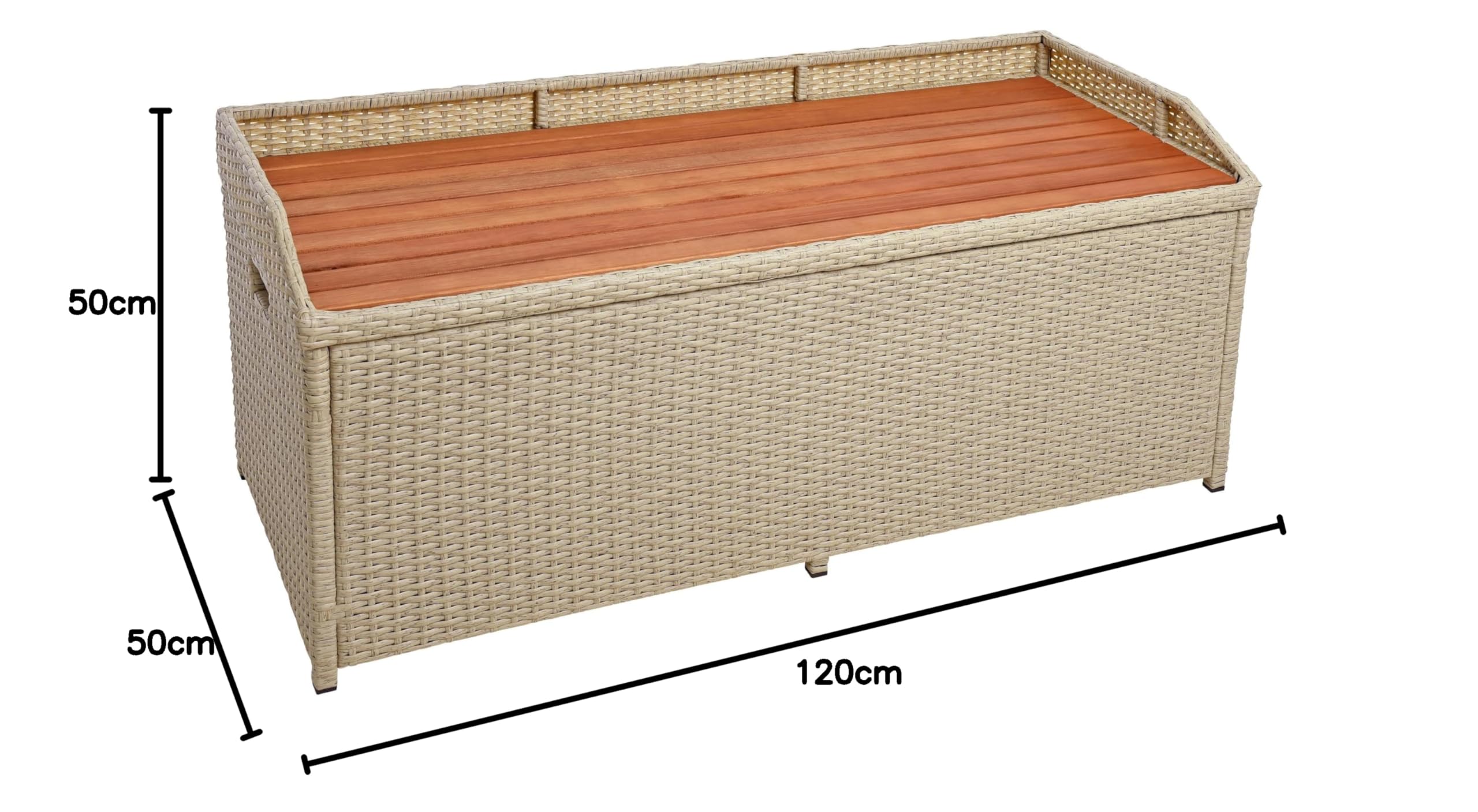 ESTEXO Polyrattan Gartenbank Sitzbank mit Auflagenbox Kissenbox Rattan Kissentruhe Bank mit Stauraum Beige