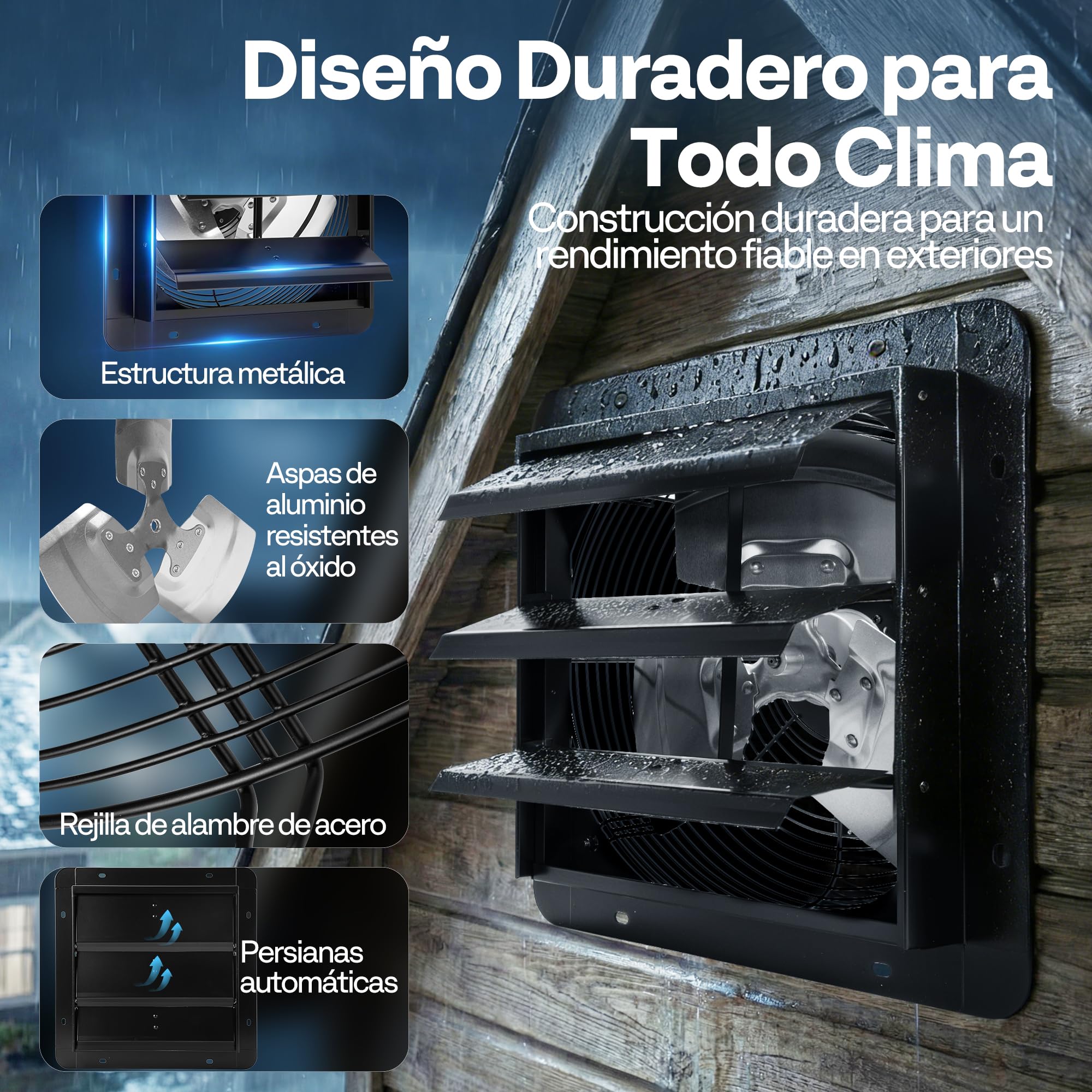 VIVOHOME 300mm Ventilador Extractor de Aire 1305m³/h con Motor EC Temporizador Controlador de Temperatura y Humedad Industrial para Invernadero Sótano Garaje Cocina