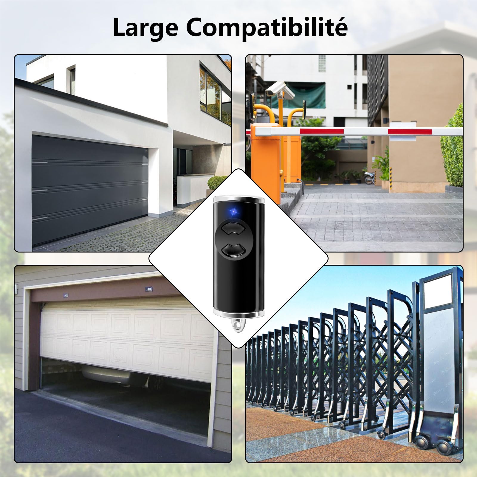 868,3 MHz Telecommande Portail pour HSE4 BS, Bip Portail Porte De Garage Compatible avec HSE-4-868-BS, HSE2-868-BS, HS4-868-BS, HS1-868-BS, HSS4-868-BS, HSP4-868-BS (2PCS-3 Canaux)