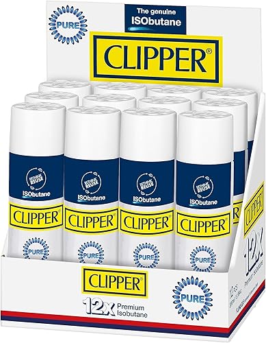 Clipper 100% combustible de isobutano | 10 onzas líquidas (10 onzas) 12 veces de butano refinado | puro e inodoro | Compatible con todos los