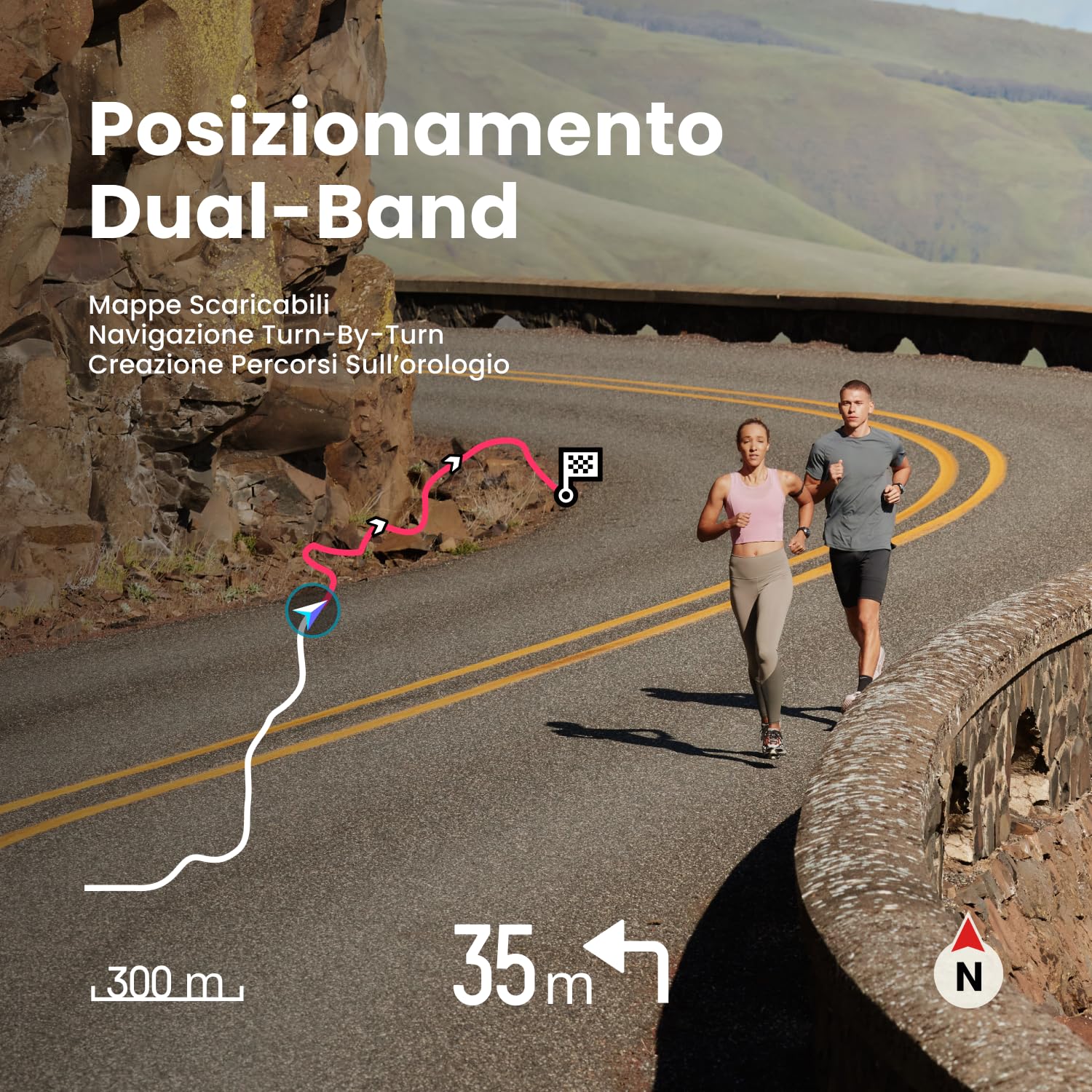 Amazfit Cheetah 2 Pro 48mm Smartwatch GPS per la Corsa, AMOLED da 1,32", Vetro Zaffiro, Cassa in Titanio, 32GB, Autonomia fino a 20 Giorni, 5 ATM, NFC, Torcia, Mappe Offline, 170+ Modalità Sportive