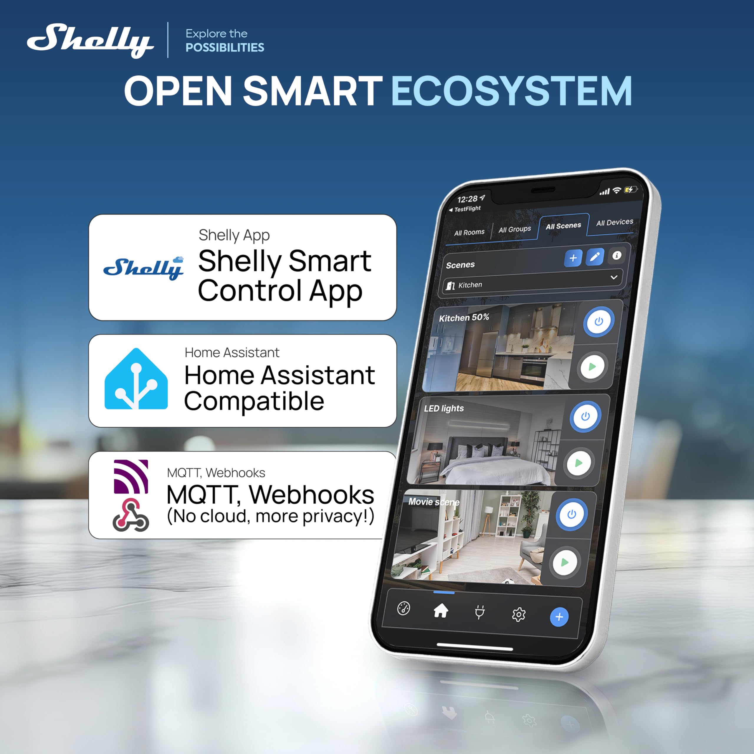 Shelly Wall Display X2i Argent - Panneau de commande Domotique, Wi-Fi et Bluetooth, Commutateur dispositifs connectés et scènes, Écran tactile 6.9”, Haut-parleur, Relais 5A, Shelly app, Home Assistant