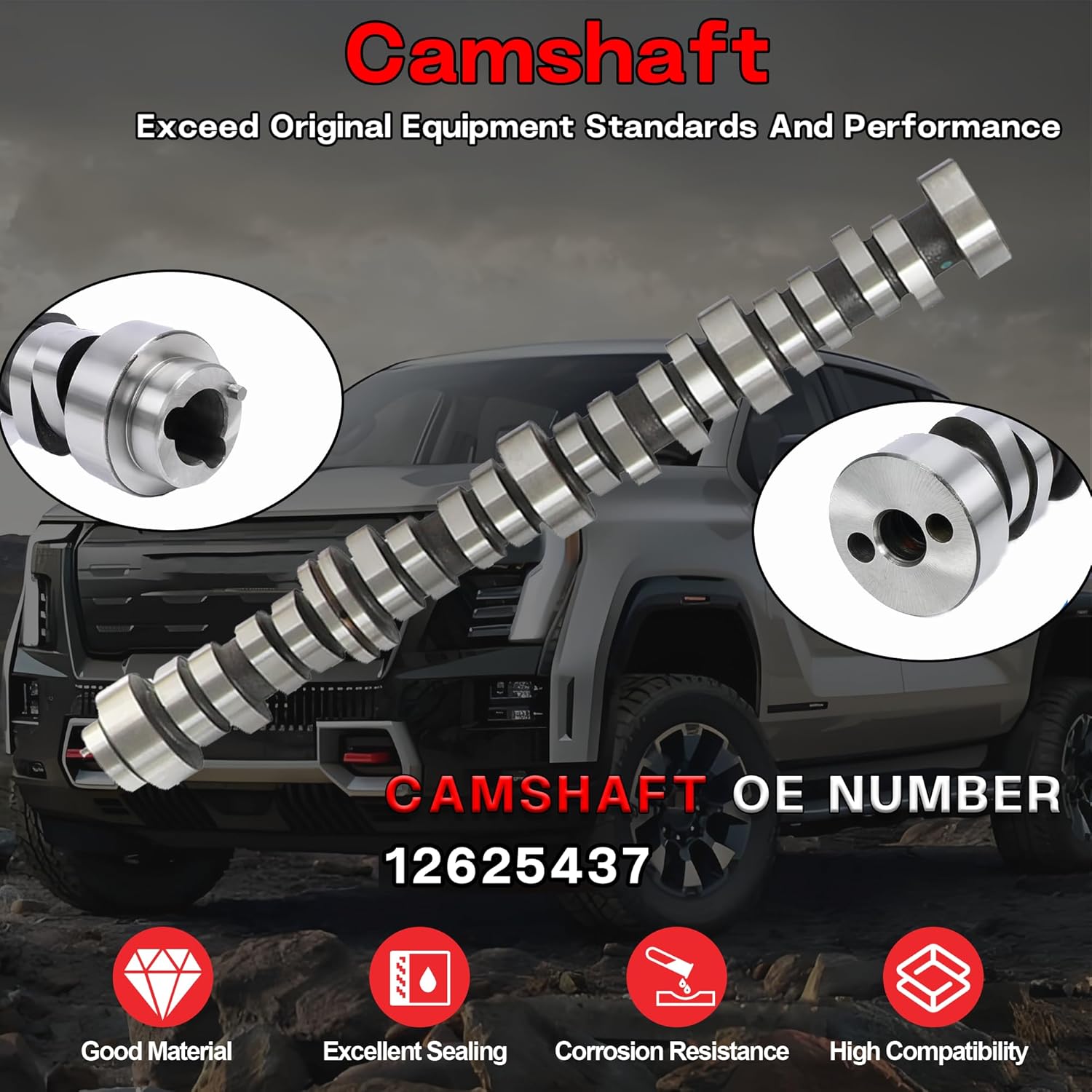 5.3 NON AFM DOD Disable Lifters with Camshaft & Cylinder Head Gasket Set Fit for Chevrolet Silverado 1500 Tahoe GMC Sierra Yukon 5.3L 2007-2013 Replace#12625437