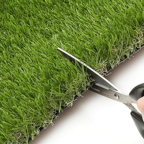 Miniatura 5 de SHACOS Alfombra de césped artificial de 3 x 5 pies, 1.2 pulgadas, alfombra de césped al aire libre con agujeros de drenaje, alfombra de césped