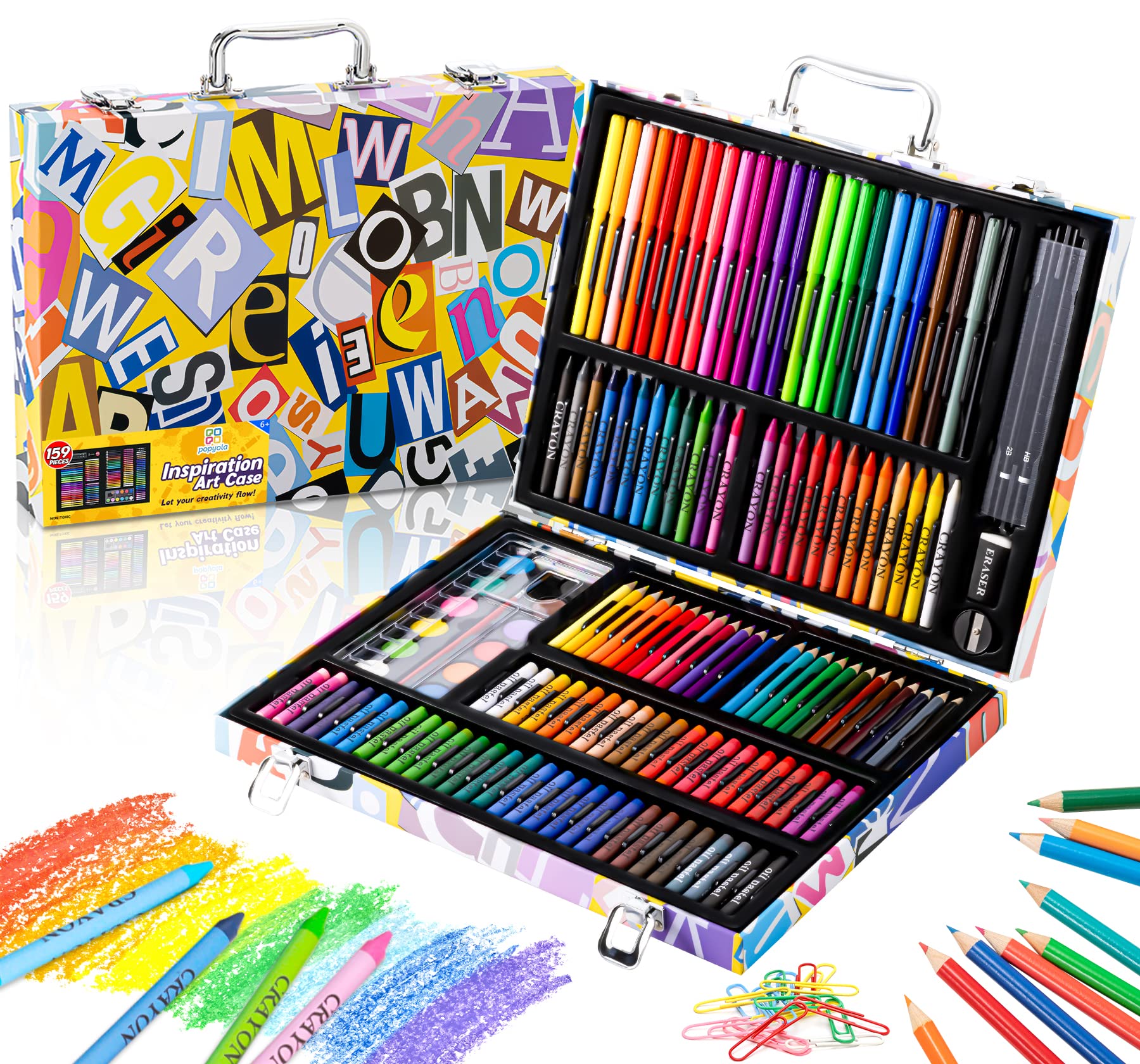 POPYOLA Arts and Crafts Supplies, 159 Pieces Deluxe Art Set with Unique  Design Portable Gift Box, Drawing Painting Art Kits for Kids Girls Boys  Teens ...