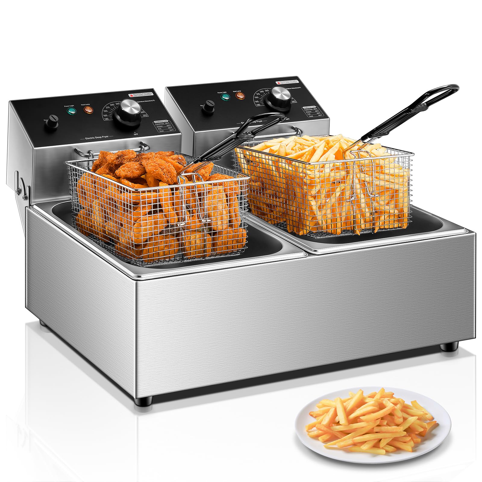 Amazon.com: Commercial Deep Fryer with Basket, 3400W 20.7Qt Dual