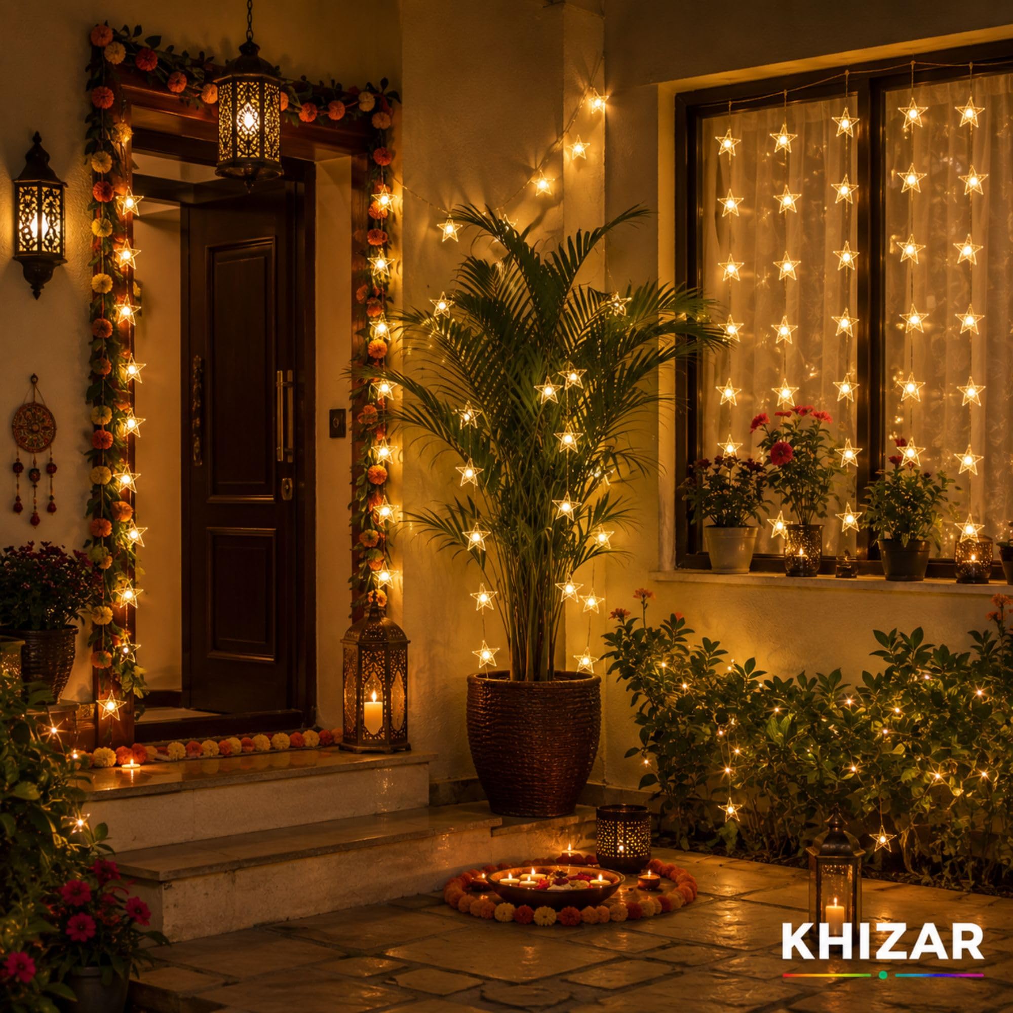 KHIZAR 20 LED Star Fairy String Lights, Battery Operated Decorative Lights with Transparent Gel Stars & Clear Wire, LED for Bedroom, Birthday, Festivals, Window, Gift Hamper & Home Décors 2