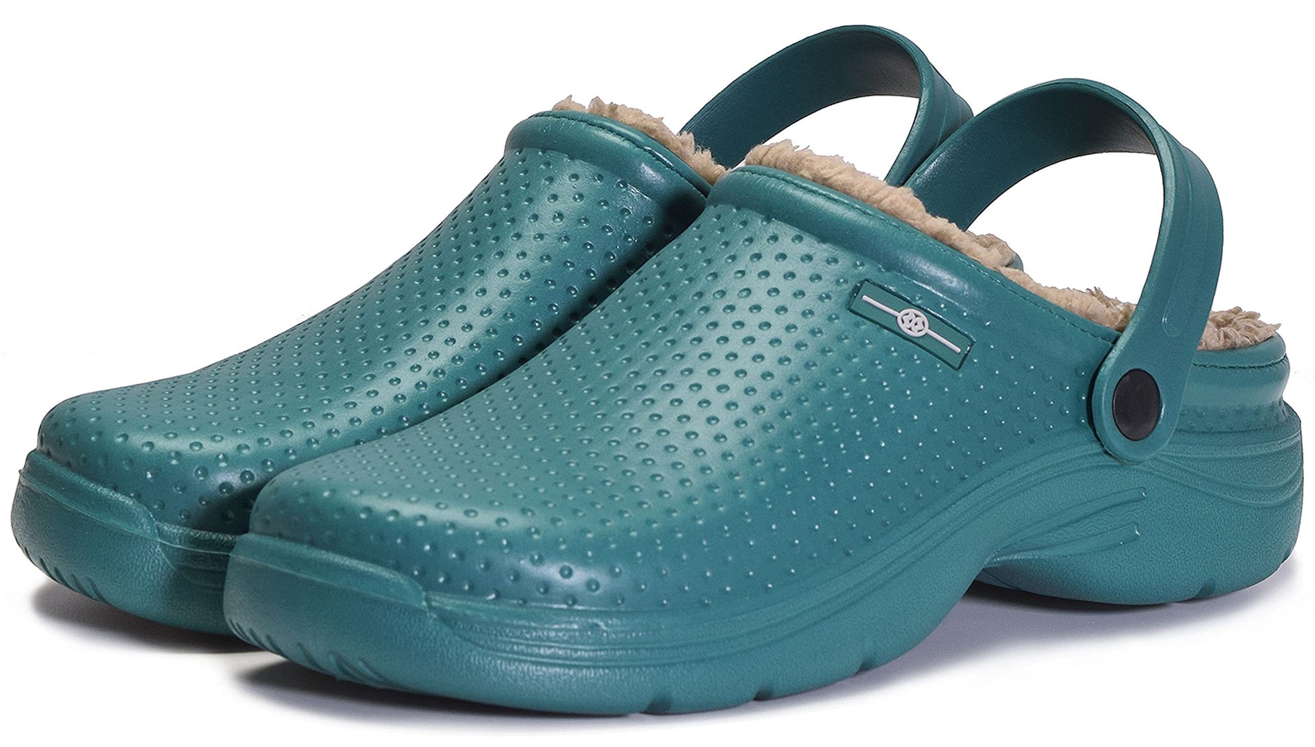 Hsyooes Zuecos para Mujer de Invierno para jardín, Zapatillas Forradas para Hombre, Impermeables, de Felpa, Ligeros, Zuecos cálidos de EVA