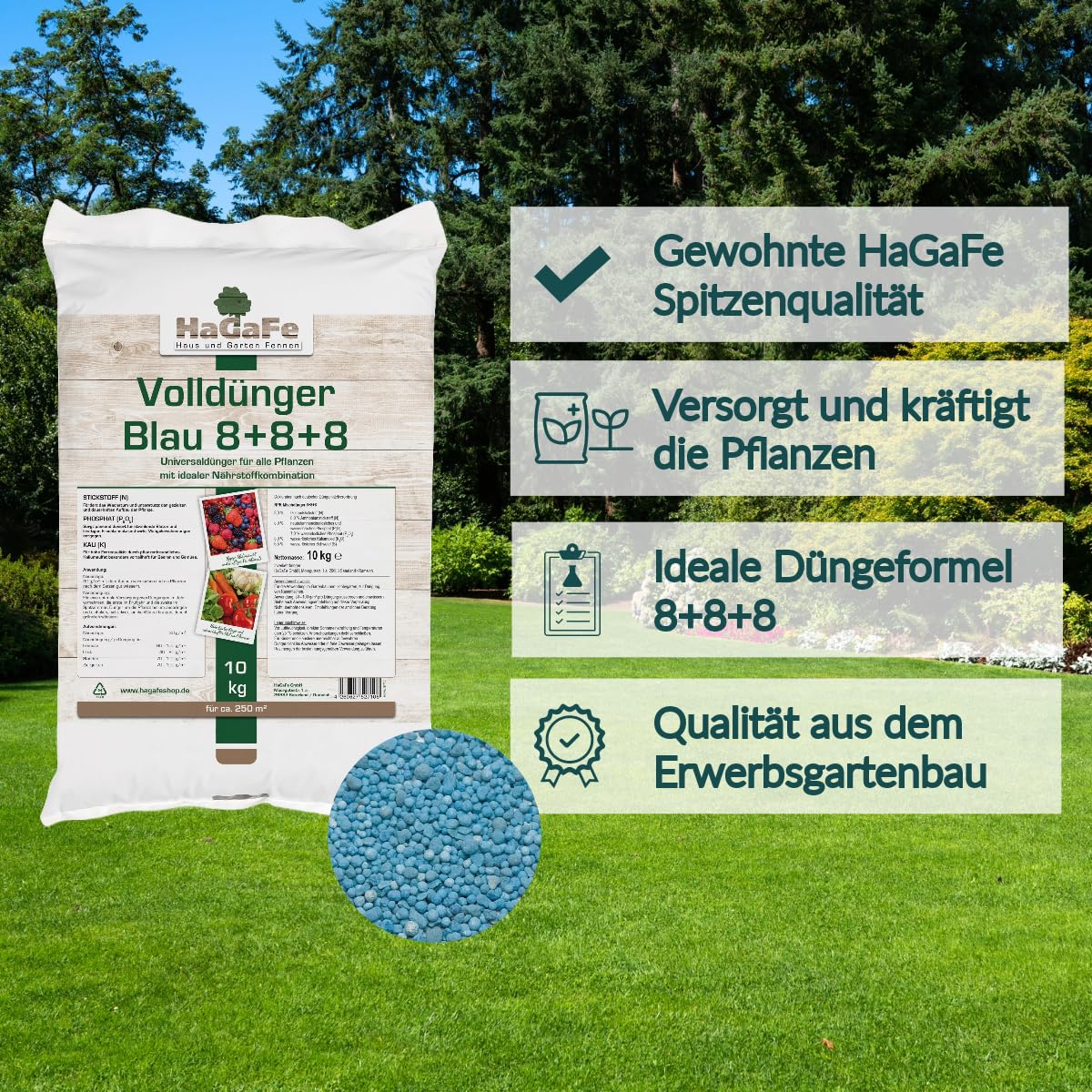 Volldünger Blau Blaukorn Universaldünger Rasendünger NPK Volldünger (20 kg (2 x 10 kg))