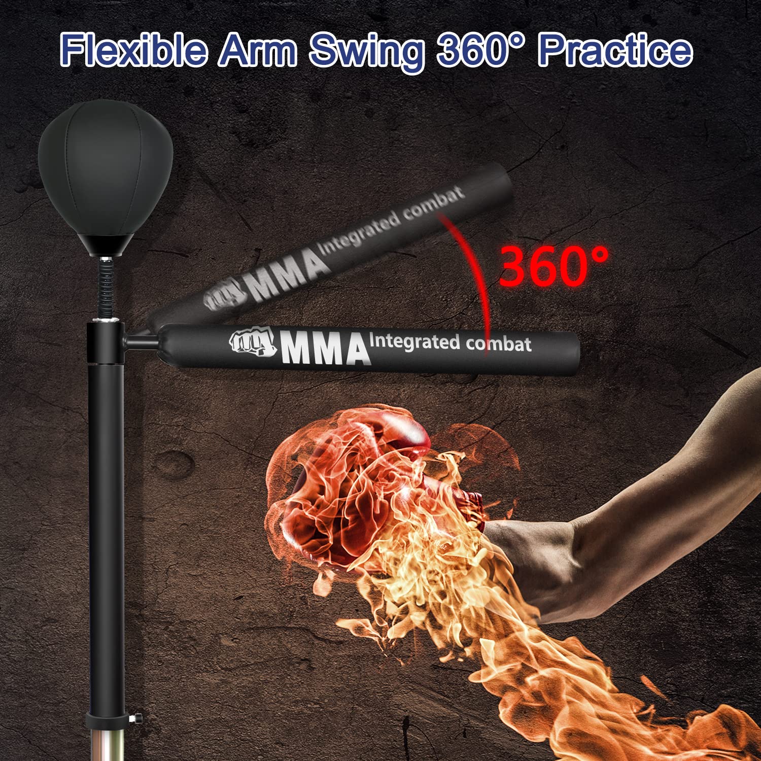 INNOLIFE Boxstange Höhenverstellbar - Mit Boxsack & Speed Trainer Für Home Gym & Boxtraining