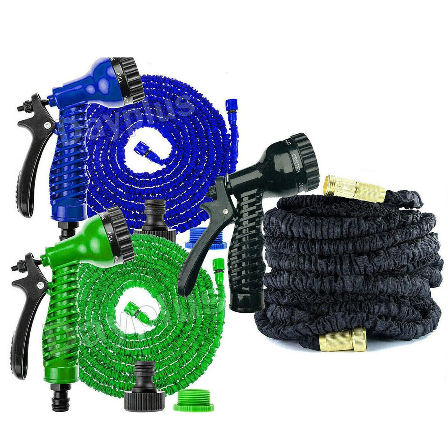150FT Garden Hose Pipe Expandable, Magic Hose Pipe with 7 Modes Spray Gun, Retractable Garden Hose for Lawn Flower Sprinkler Washing Car Pet Cleaning House, Green