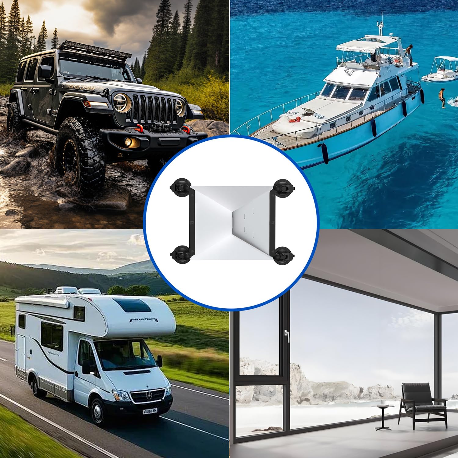 Supporto A Ventosa Per Starlink Mini | Kit Di Montaggio Con Testa A Sfera Rotante 360° E Attacco In Alluminio | Perfetto Per Auto, Camper, Tetto Apribile E Vetri Lisci