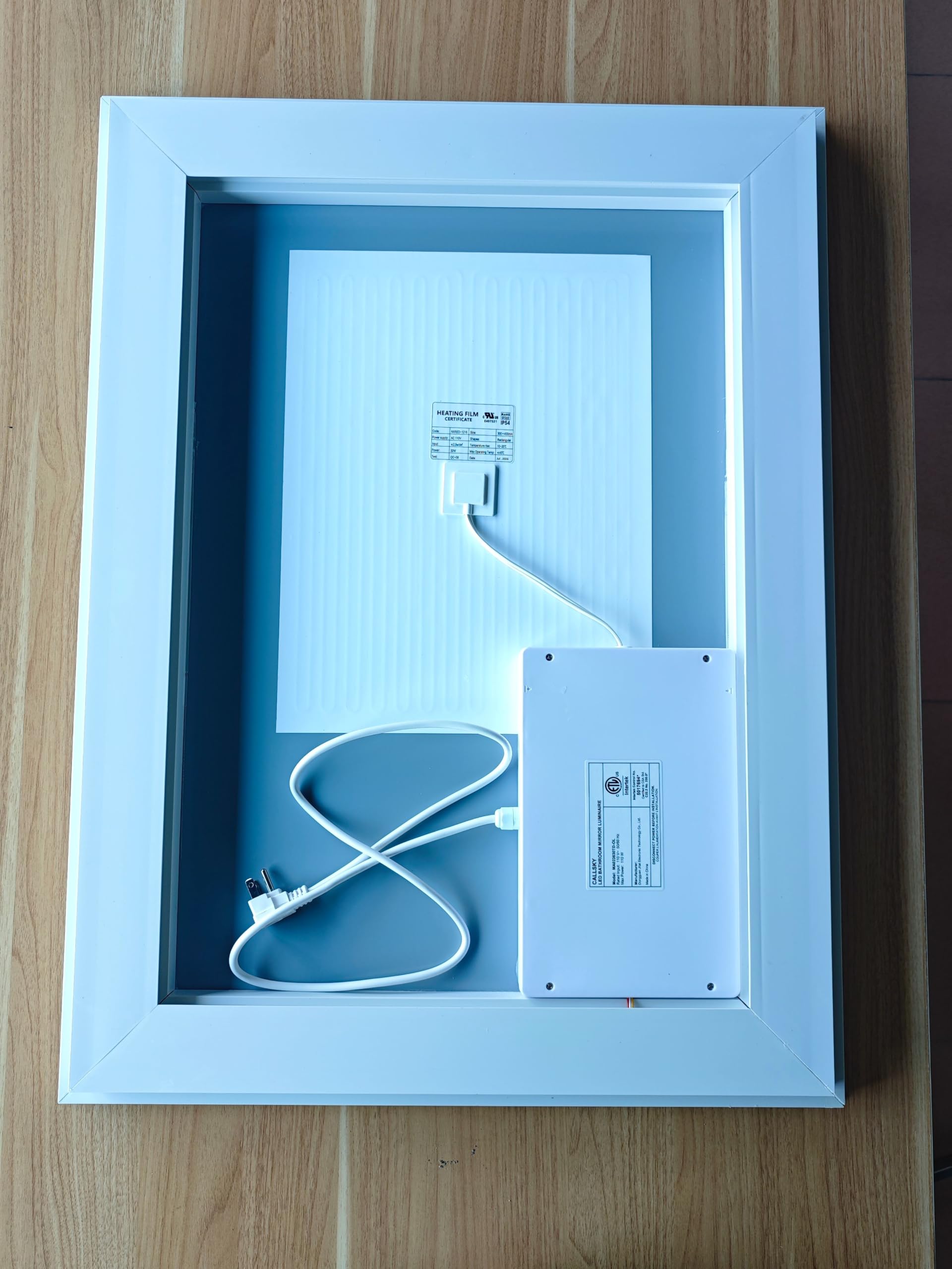 Espejo de baño LED de 24 x 32, 6000 lúmenes, luces delanteras y