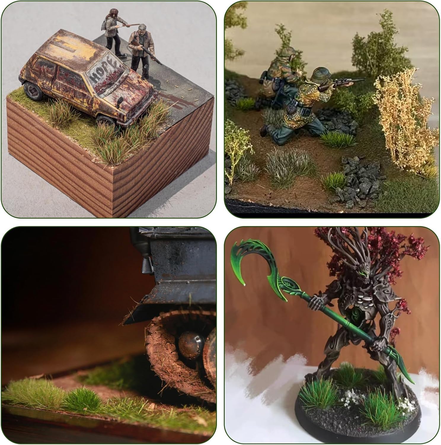 DMJJSD Modélisme 2 cartons d'herbe miniature accessoires de décoration touffes d'herbe tapis d'herbe modèle herbe chemin de fer train paysage gazon artificiel