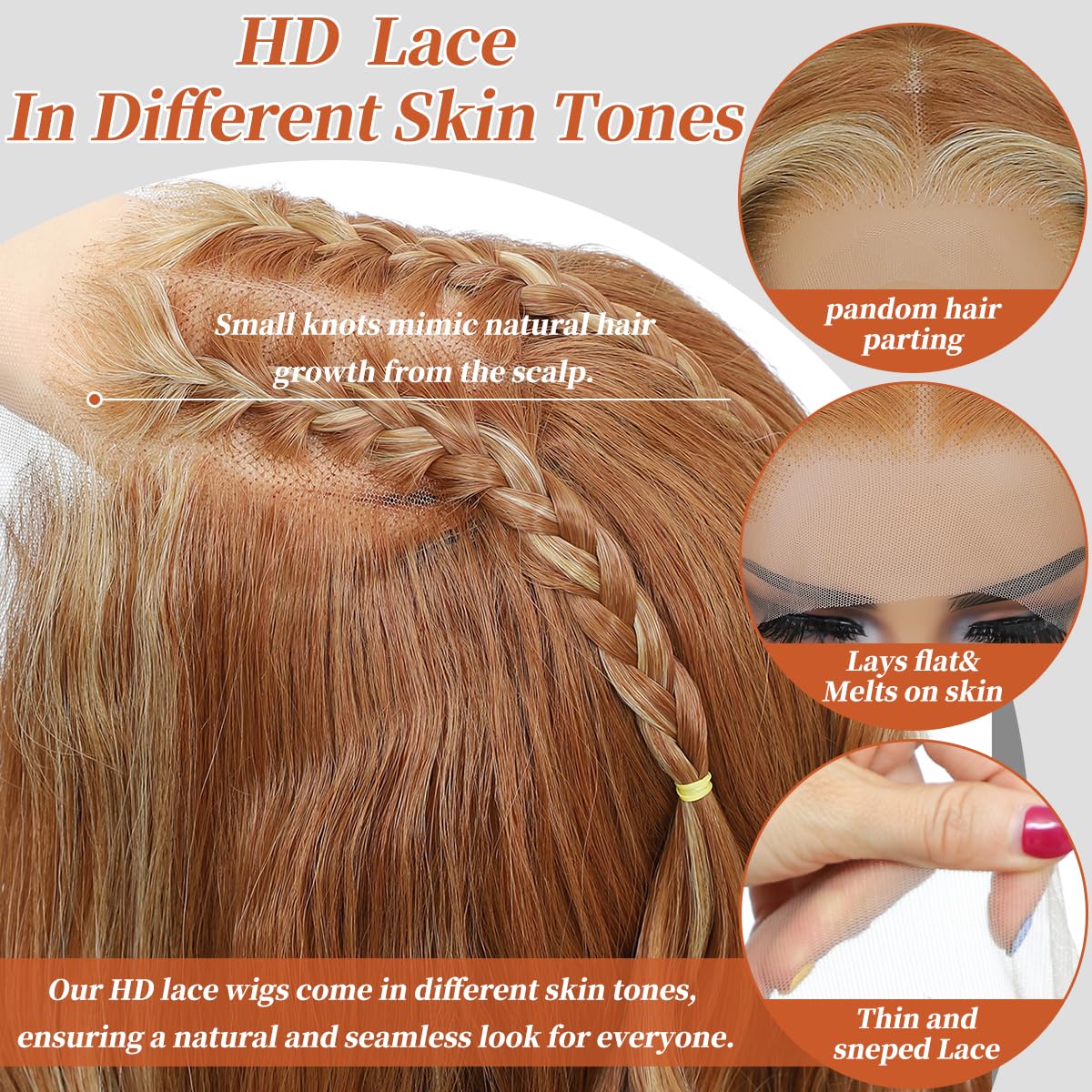 Synthetic Lace Front Wig 13x4 HD Lace Pre-Plucked 26 Inch Wavy