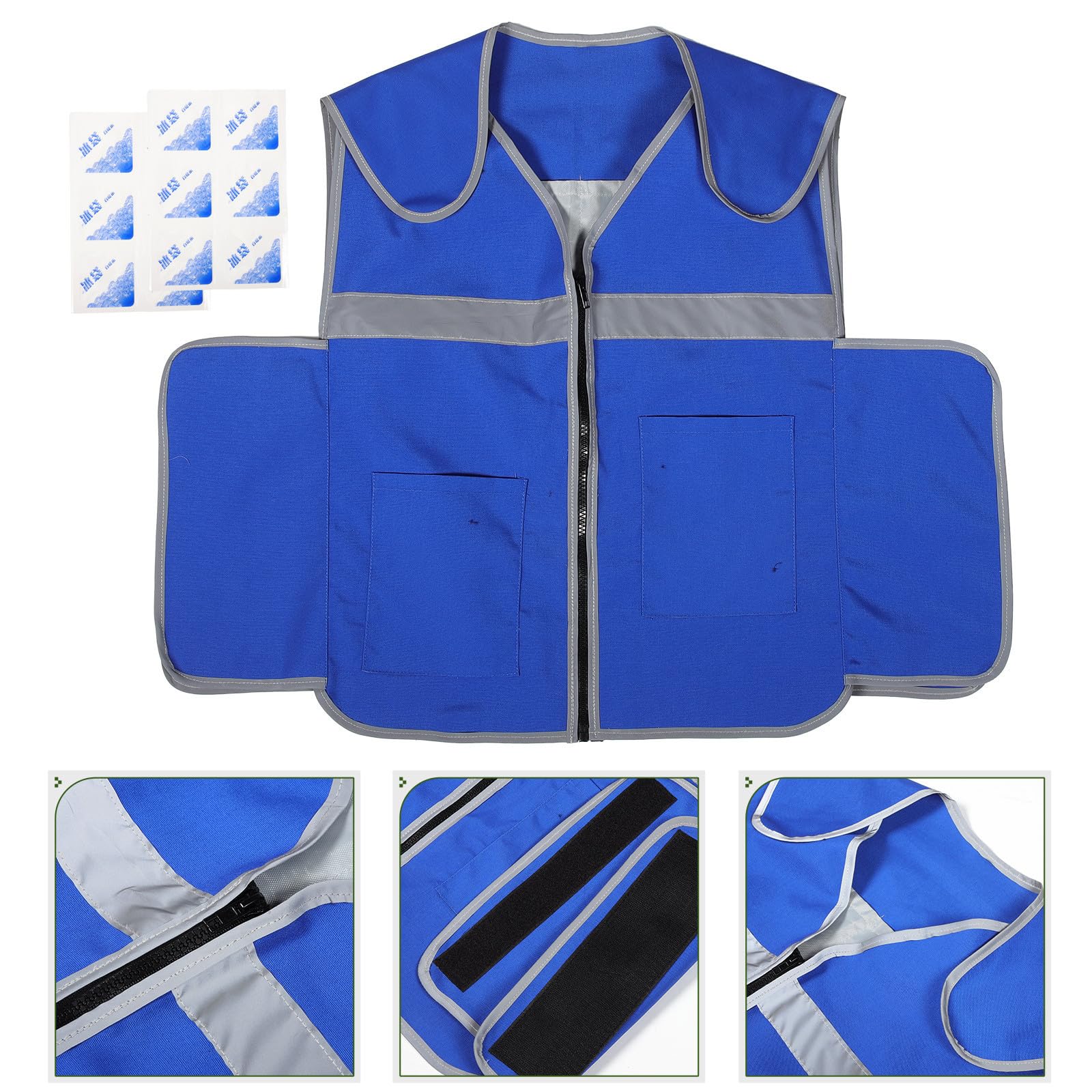 jojofuny Gilet Rafraîchissant D'été pour Camping en Pvc avec Poches de Glace Auto-aspirantes, Grand Format, Cuisine et Activités Extérieures