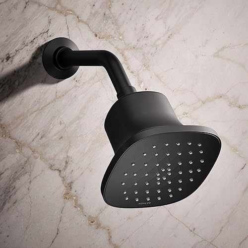 Miniatura 2 de Kohler 37722-Y-BL Cinq Cabezal de ducha cuadrado con filtro de una sola función, 2.5 gpm, negro mate
