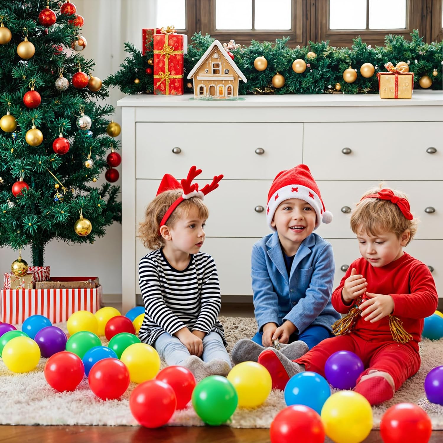 njnj Ball Pit Balls 1000/500 PCS, 2.2 Inch Crush Proof Plastic Balls for Ball Pit, BPA Free & Phthalate Free, Bulk Play Balls for Toddlers & Kids, 7 Bright Colors