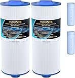 POOLPURE Removable Handle Spa Filter Replaces PJW60TL-OT-F2S, Jacuzzi Prem J300, J400, Unicel 6CH-961, 6541-383, 6540-476, 60 sq.ft Filter Cartridge with Built-in Dispenser, 2PACK