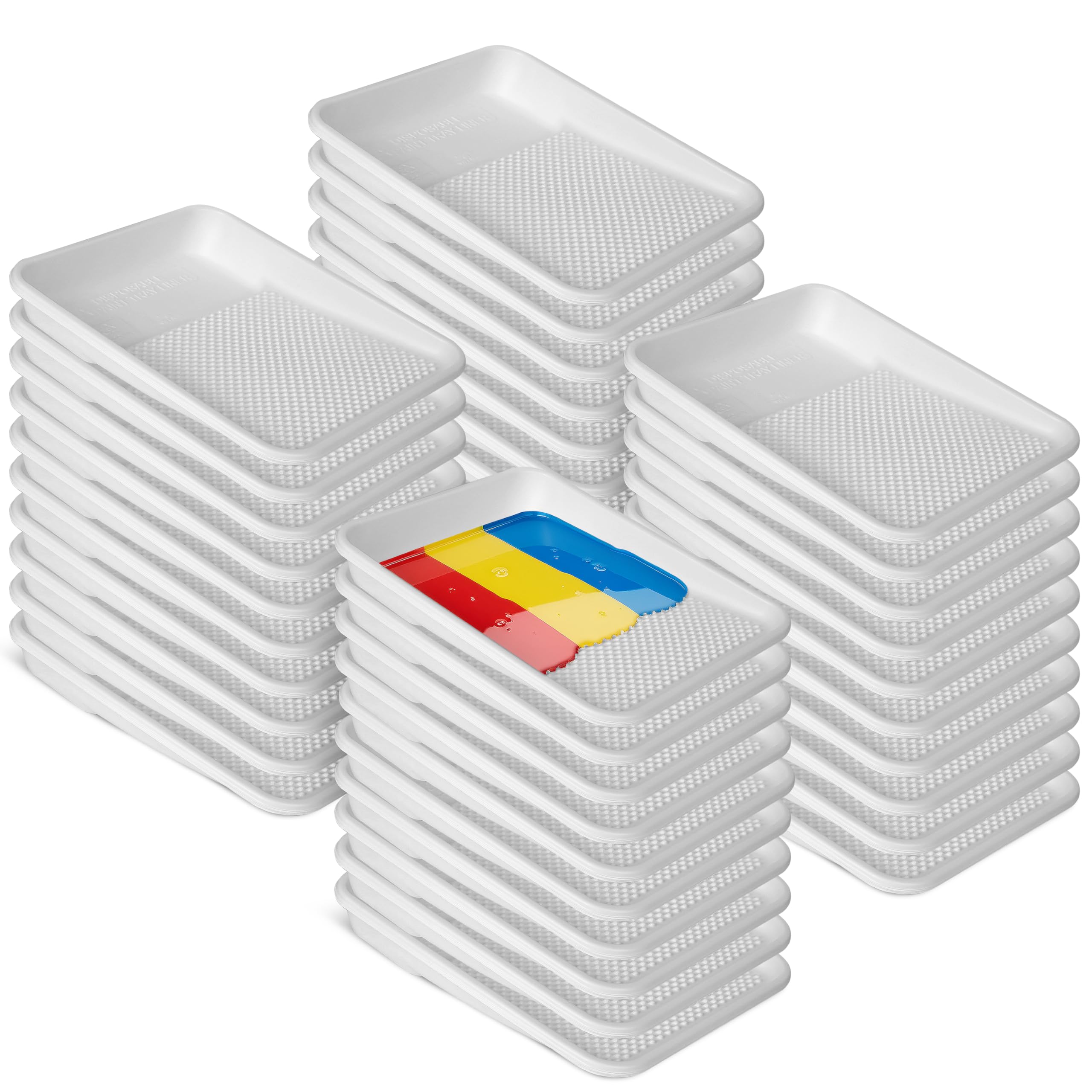 Menkxi Paint Tray Set - 10 Hard Shell Trays & 90 Disposable Liners For 4 Inch Rollers - View #11