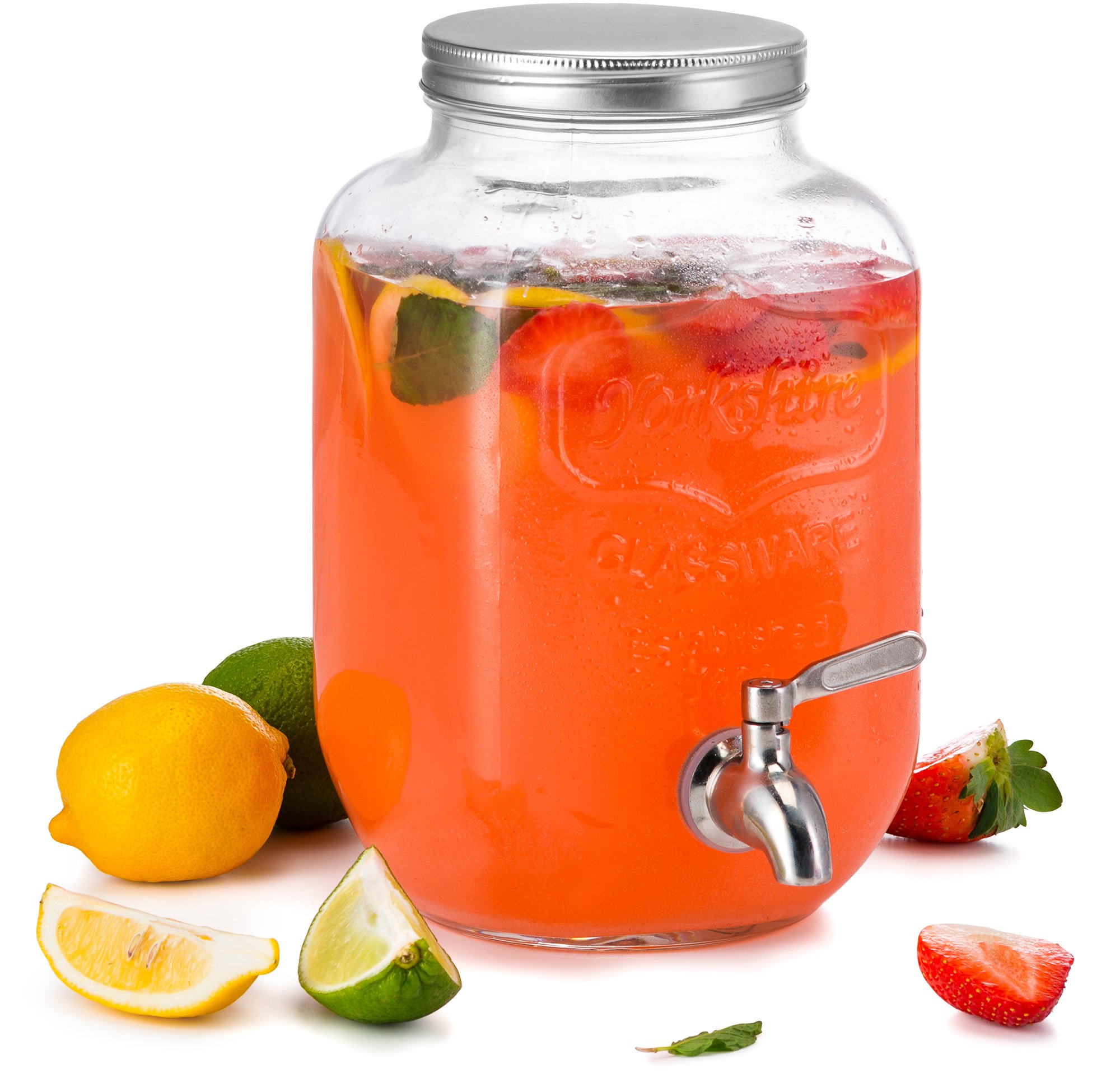 Kook Glass Drink Dispenser, with LeakProof Stainless Steel Spigot