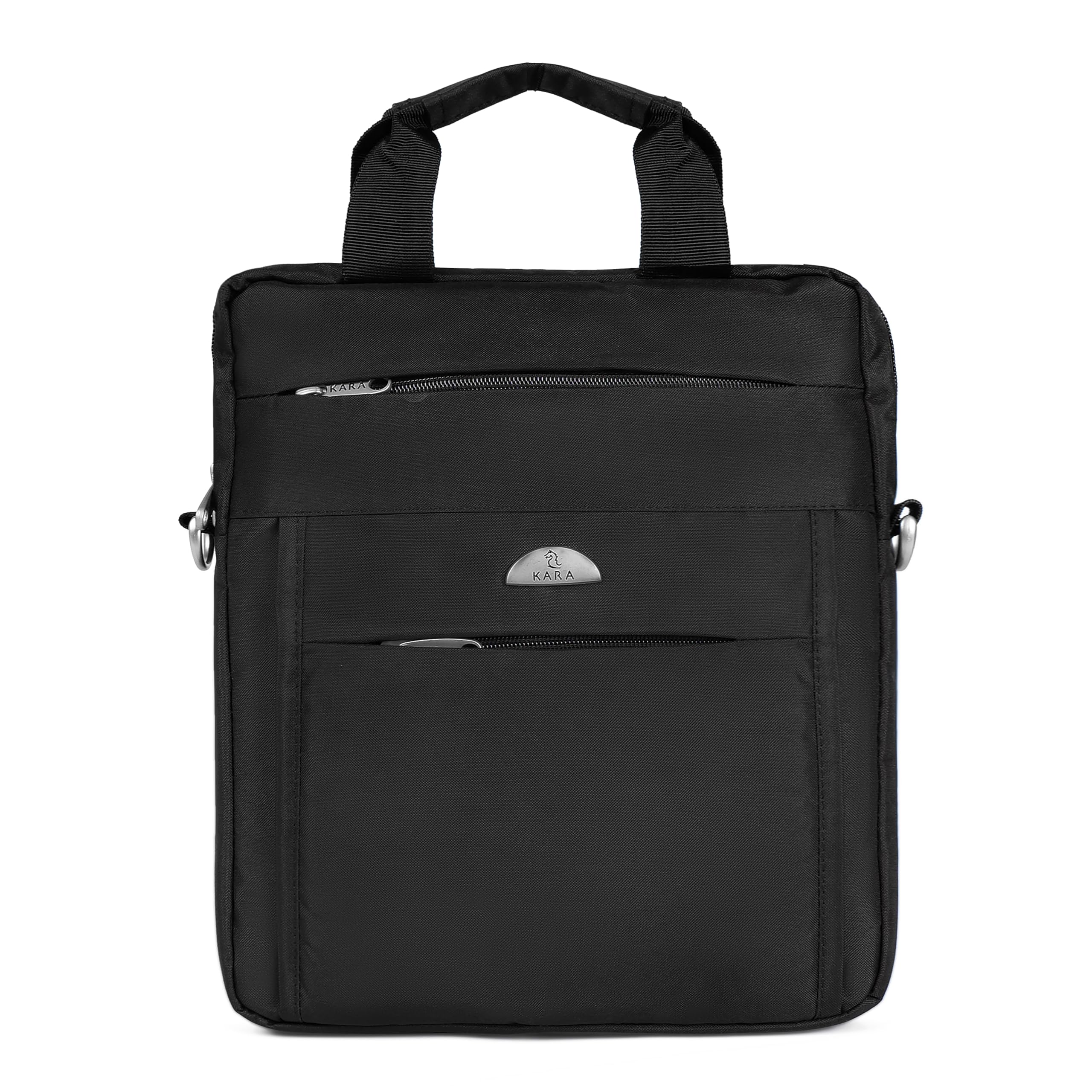 Unisex Nylon Vertical 10" Inch Briefcase Black Messenger Bag for Men and women Shoulder Sling Office Travel One Side Bag Multi Pocket Crossbody Pouch-image-8