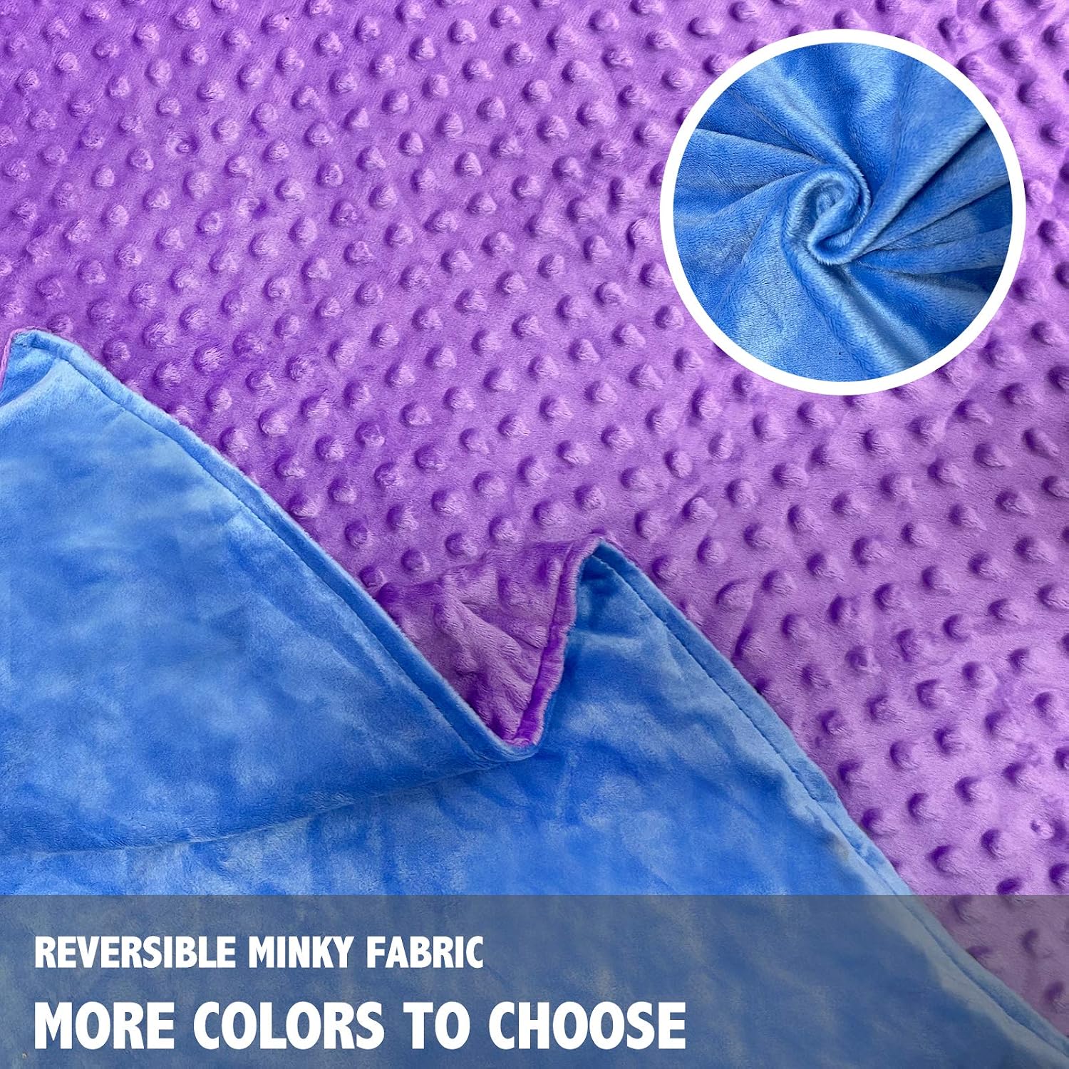 YEMYHOM Removable Duvet Covers for Weighted Blankets Inner Layer (60" x 80" Duvet Cover, Purple/Blue Minky Cover)