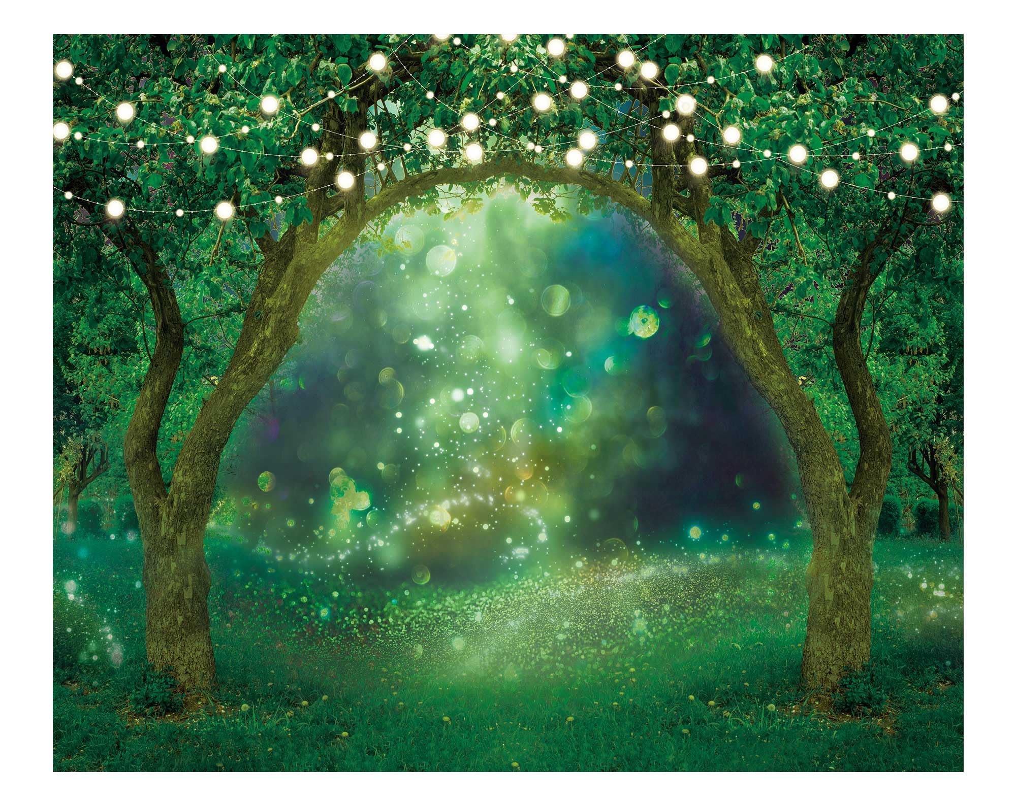 Funnytree 118" x 95" Spring Enchanted Garden Backdrop Forest Fairy Wonderland Woodland Background Wedding Baby Shower Birthday Party Banner Cake Smash Decor Studio Portrait Prop Photobooth