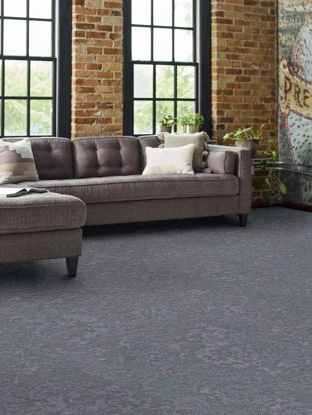 Floorigami, Woven Fringe, 9 in. x 36 in. Cut Pile, 0.42 in. Pile Height, Peel and Stick Carpet Tile, Nylon, (8 Tiles), (18 sqft/box)