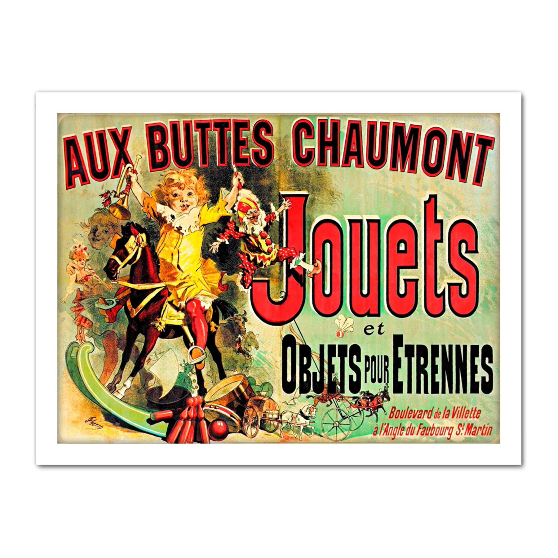 Artery8 Jouets Monica Aux Buttes Chaumont Jouets French Ad Monica's Apartment Friends Artwork Framed Wall Art Print 18X24 Inch
