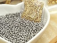 Vista 7 de 200 piezas de cuentas espaciadoras rellenas de oro de 18K, cuentas duraderas que no se desvanecen fácilmente, cuentas redondas lisas de latón