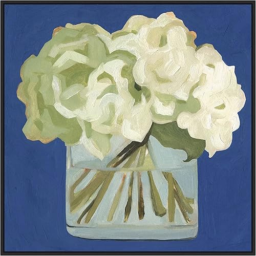 Miniatura 13 de Amanti Art Lienzo enmarcado para pared, 16 x 16 pulgadas, hortensias blancas II por Emma Scarvey, lienzo enmarcado para pared, obras de arte de