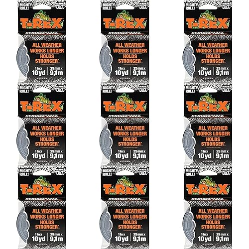 T-REX 240998 Ferociously Strong Tape Cinta adhesiva muy resistente, de 1.88 pulgadas x 35 yardas, con parte trasera impermeable, color gris plomo