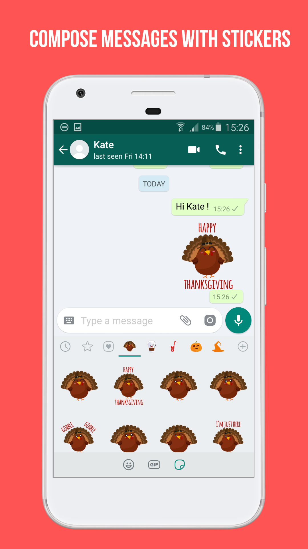 Happy Thanksgiving Fun Emojis Fall & Autumn Turkey Stickers App on