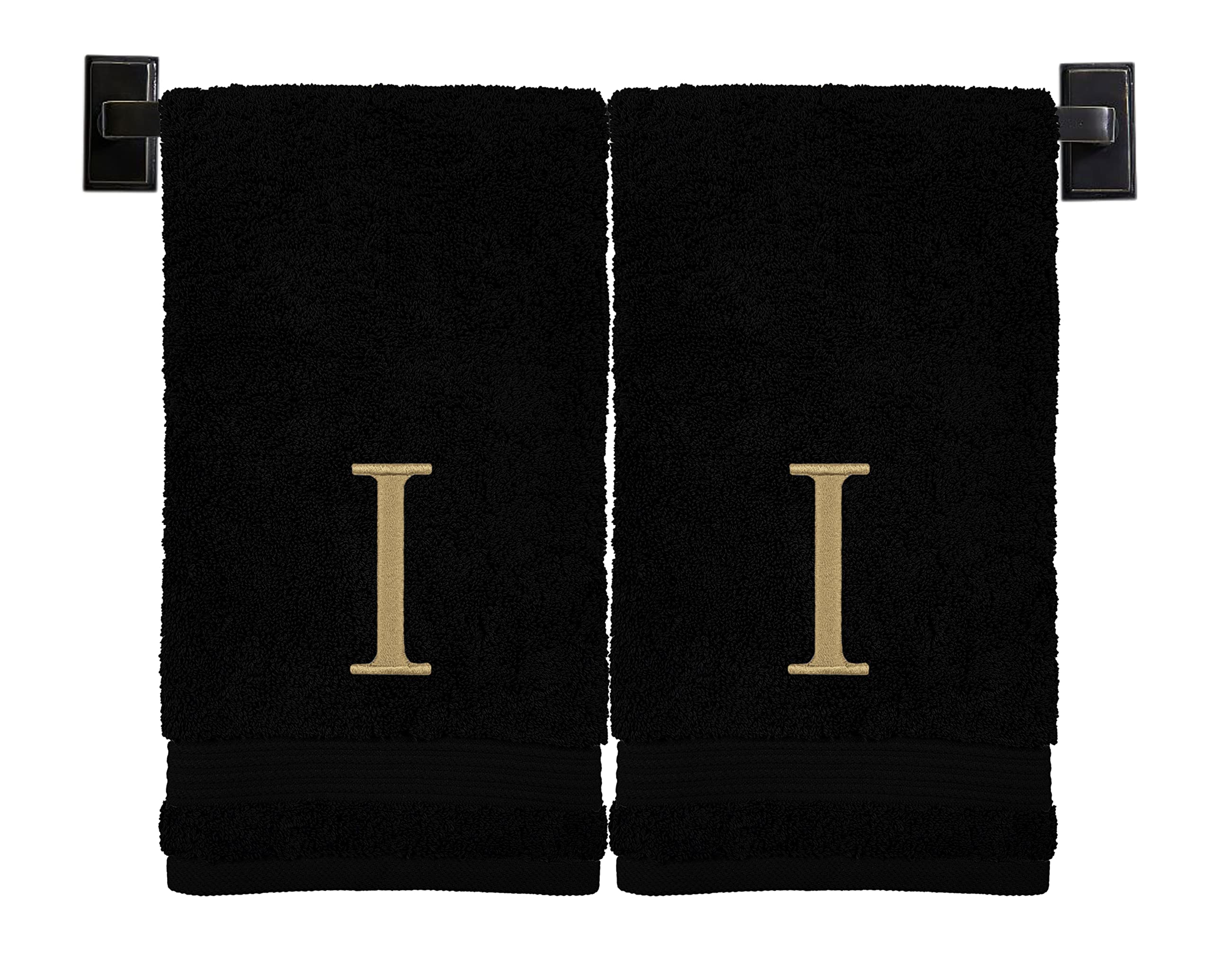 Custom Luxury Towels Monogrammed Hand Towels for Bathroom | Luxury Turkish Cotton | Embroidered in USA | Set of 2 | Choose Set Color and Monogram