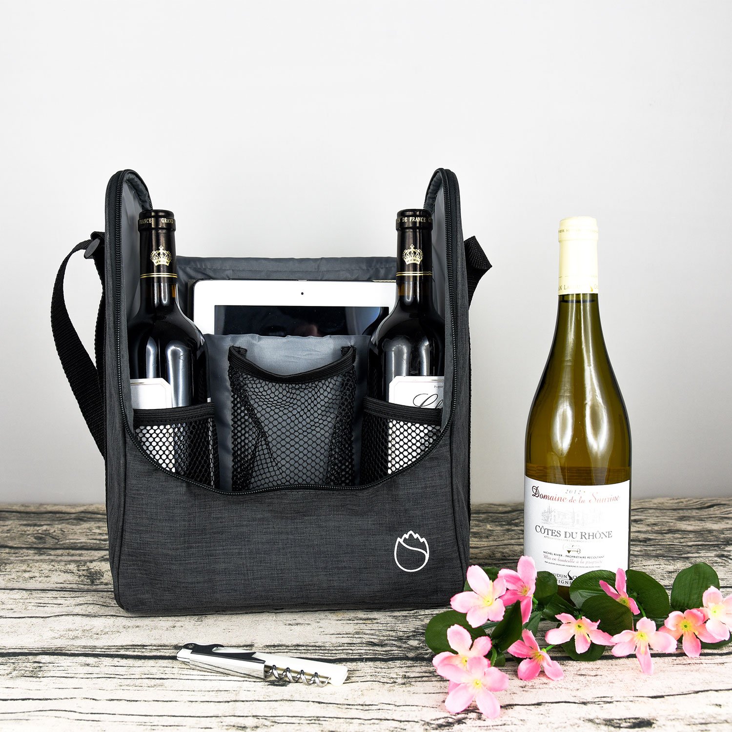 3 Wein-Reise-große Flasche Isoliertaschen-Tasche als Lehrer- / Paar- / Mitarbeiter-Geschenke - Pfeil-Grün