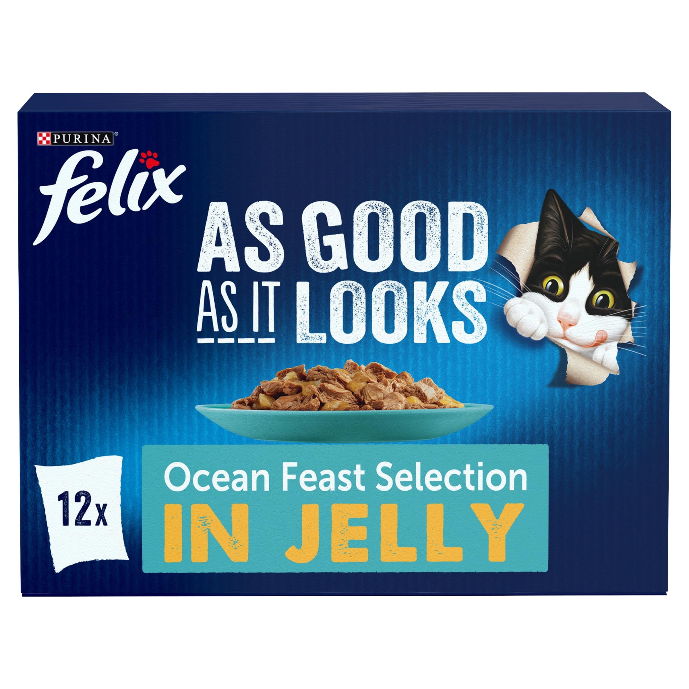 As Good As it Looks Ocean Feasts Wet Cat Food 12x85g (Pack of 4)