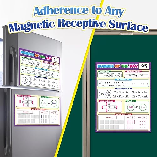 Miniatura 7 de Aizweb Papel magnético gigante del número del día, línea de número de valor de lugar de borrado en seco para accesorios de pizarra blanca