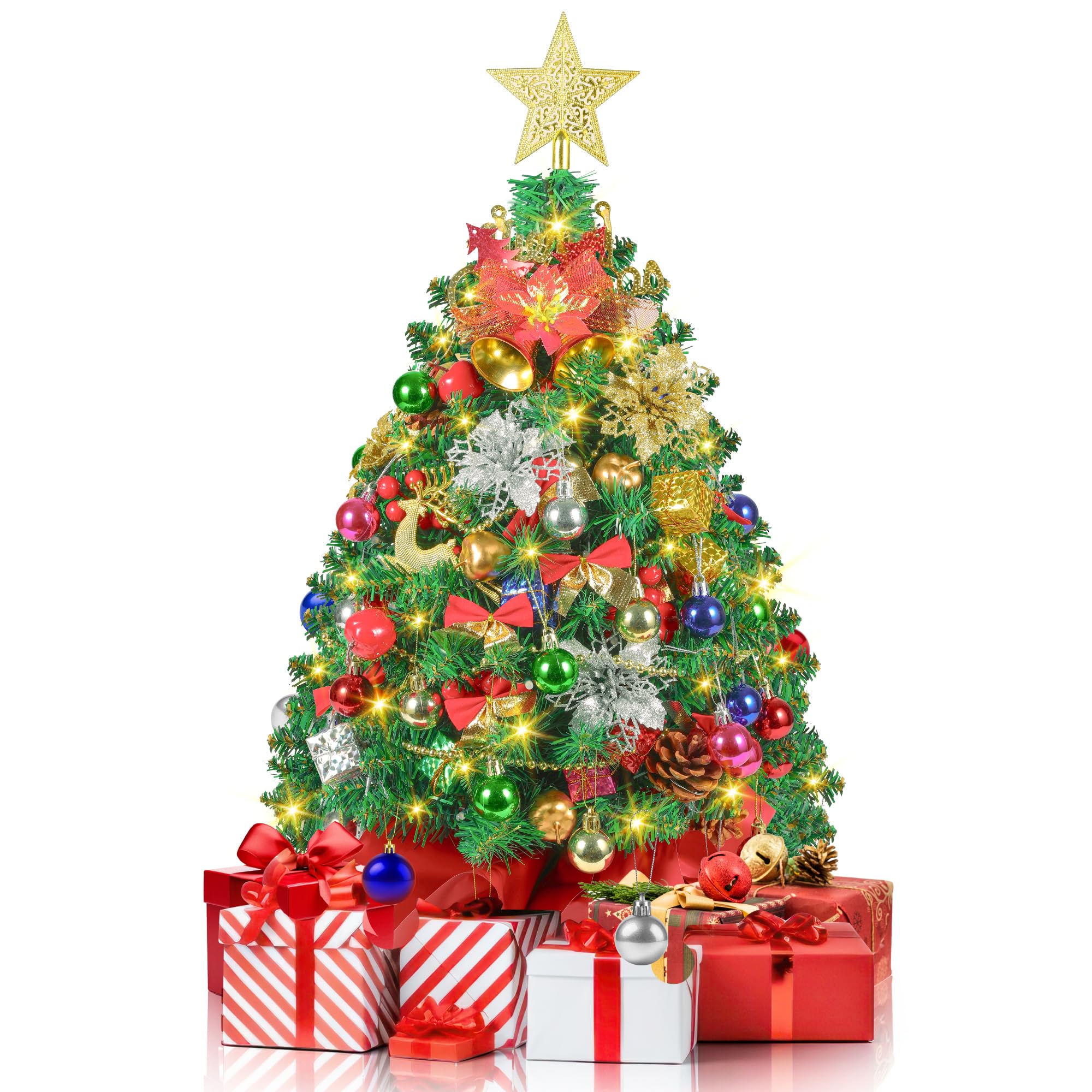 Neten 2FT Mini Pre-lit 60 LED Christmas Tree
